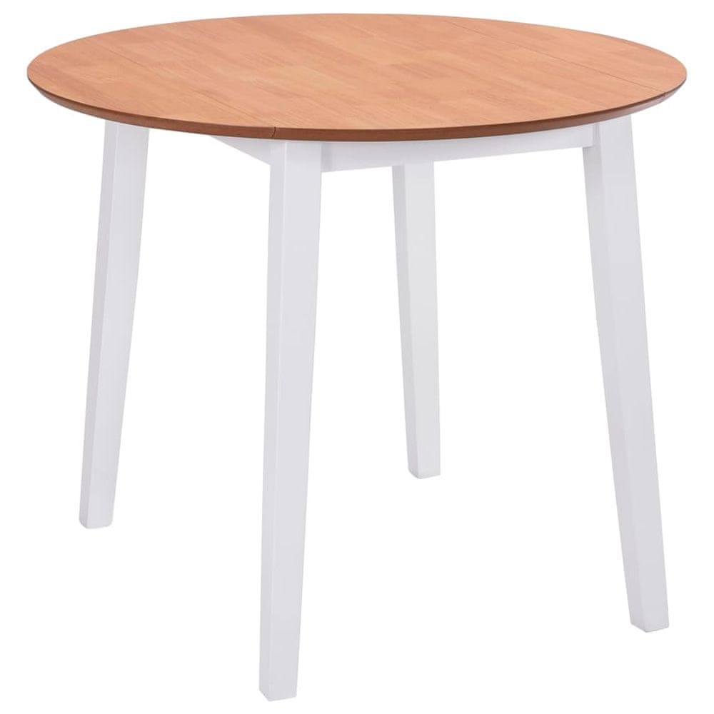 Vidaxl Jedálenský stôl so sklápacou doskou, okrúhly, MDF, biely